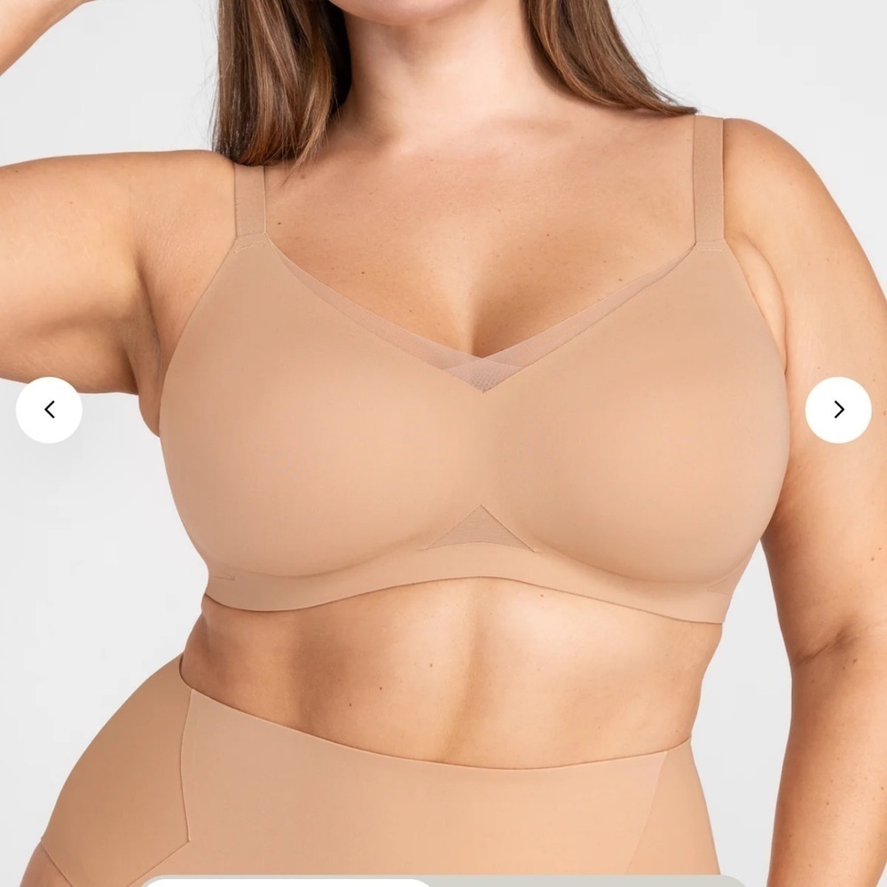 Honeylove Crossover Wireless Bra Sz XL Beige Comfort Mesh Lightweight Minimal